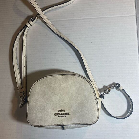 COACH Mini Serena Women’s Crossbody 2628 White Signature Canvas SEE DESCRIPTION - Picture 4 of 15